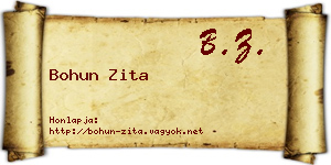 Bohun Zita névjegykártya